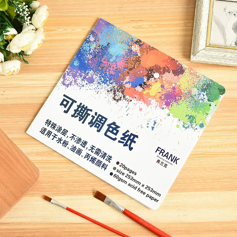 

Tearable Color Paper Water Powder Oil Painting Acrylic Painting Disposable Color Palette Without Washing Painting Supplies