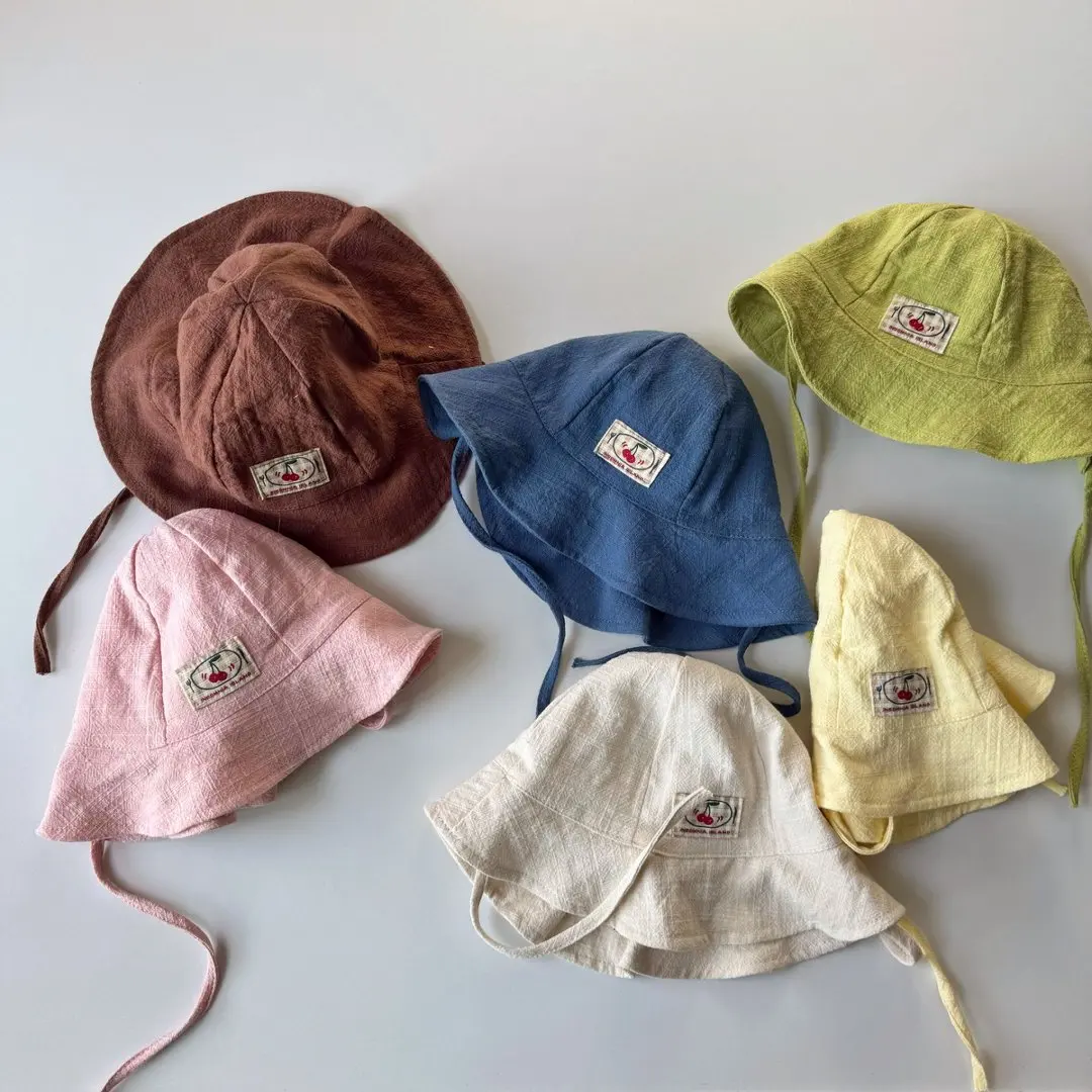 

0-2Year Korean Style Newborn Summer Hat Cotton SunHat for Babies Toddler Sunhat Baby Outdoor Bucket Cap Infantil Sun Visor Hat