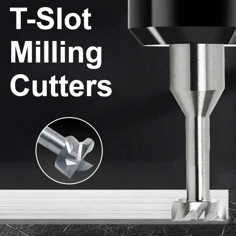 CNC Groove Machining Tool T Slot Mill 4F HRC60 Tungsten Steel 3-20mm Cutter for Metal Aluminum Copper Plastic