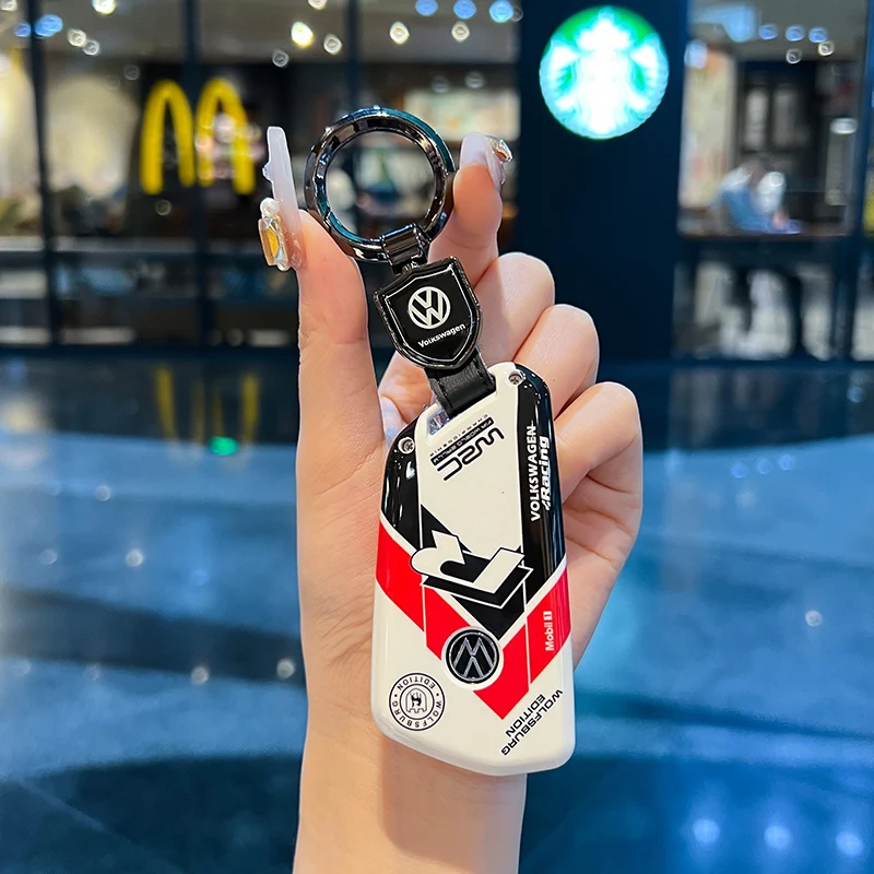 حافظة مفاتيح السيارة عن بعد فوب غطاء حامل شل لشركة فولكس فاجن فولكس فاجن جولف 8 ID.3 ID.4 MK4 MK8 2022 2021 GTI R اكسسوارات #1