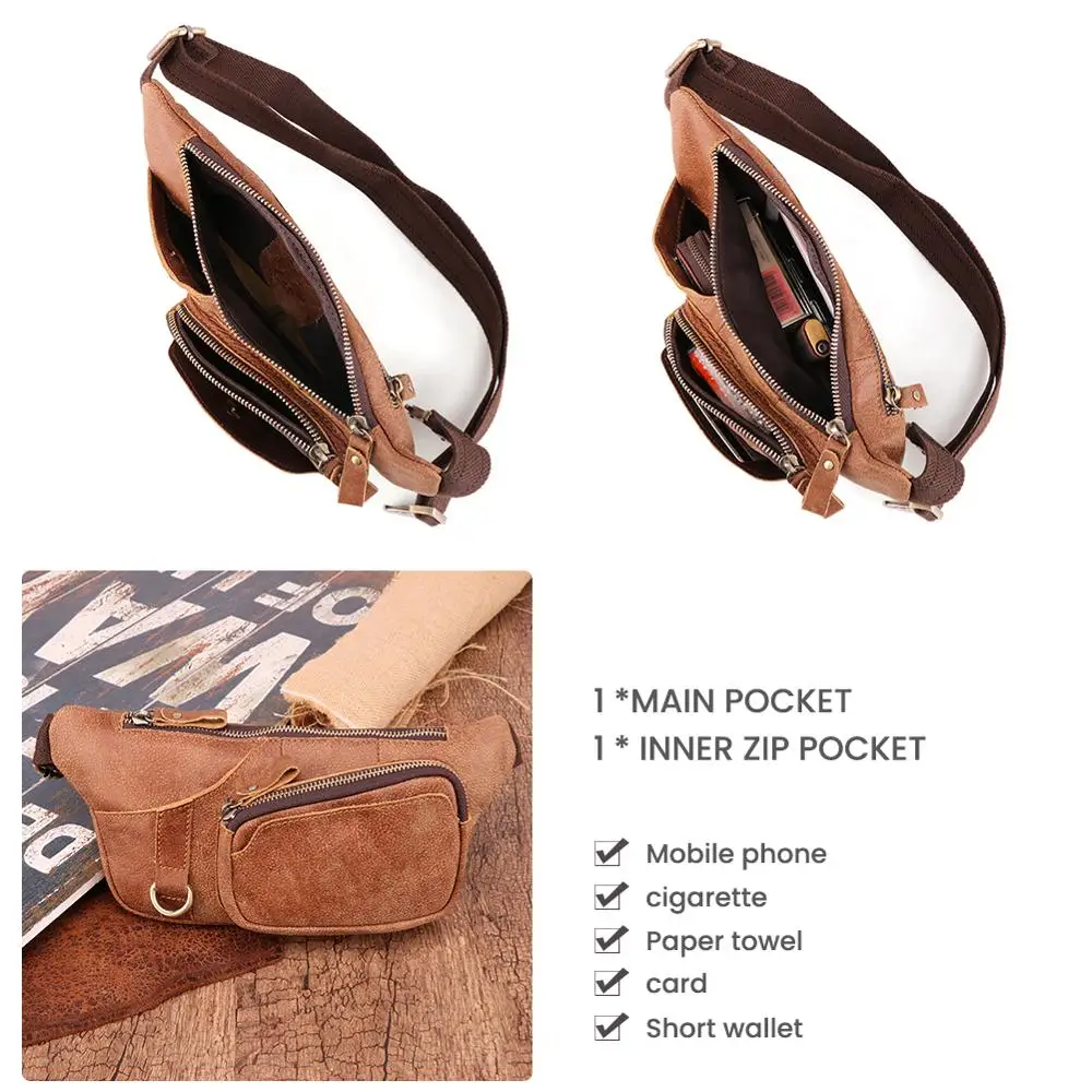 Echt leder Hüft tasche Männer Frauen Gürtel tasche lässige Hüft taschen für Handy tasche Reise Brusttasche Cross boby Umhängetasche