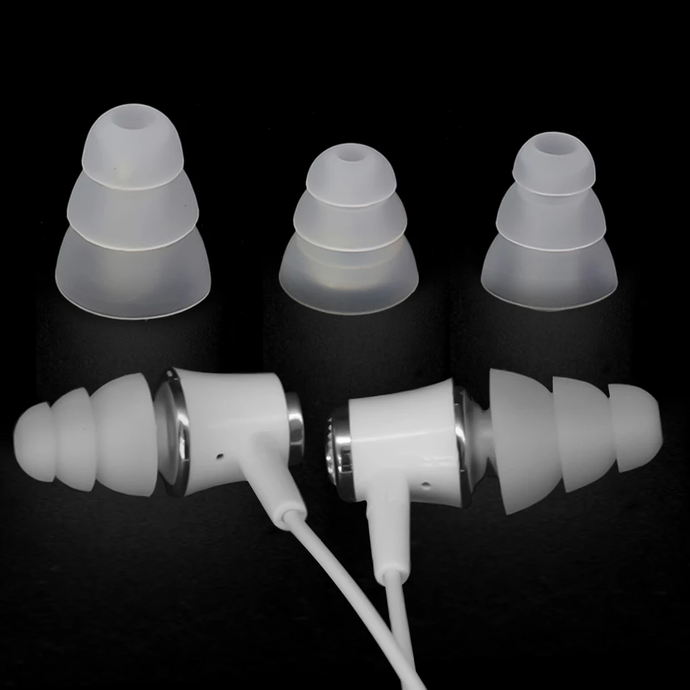 for In Ear Earphone 3 Layers Silicone Ear Pads Earpads Noise Cancelling Earpad for In-ear Earbuds Headphone Earplugs Eartips