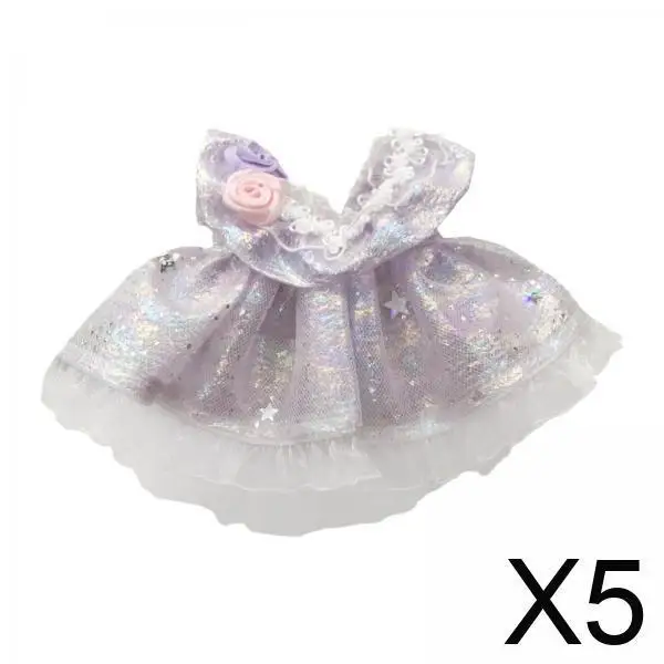 

17cm Doll Dress Up Plush Toy Clothes DIY Accessory Fashionable Miniature Clothing for Girls Dollhouse Play