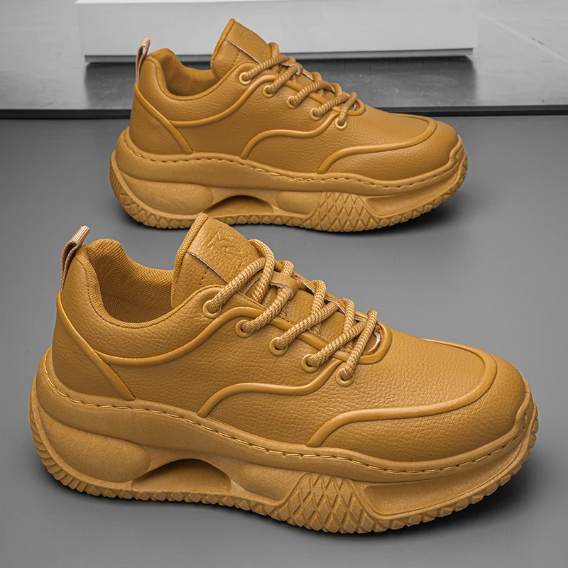 

Men's Run Sneaker Walking Leather Shoes Youth Casual Cricket Shoes Fashion Trend Board Shoes Comfort Skateboard Shoes