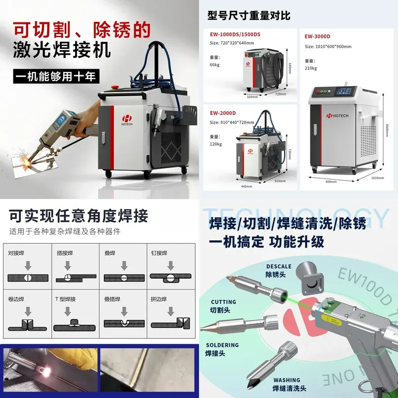 for Laser Welding Machine Small Handheld Stainless Steel Aluminum Alloy Three-in-One Metal Derusting Cutting Spot Welding
