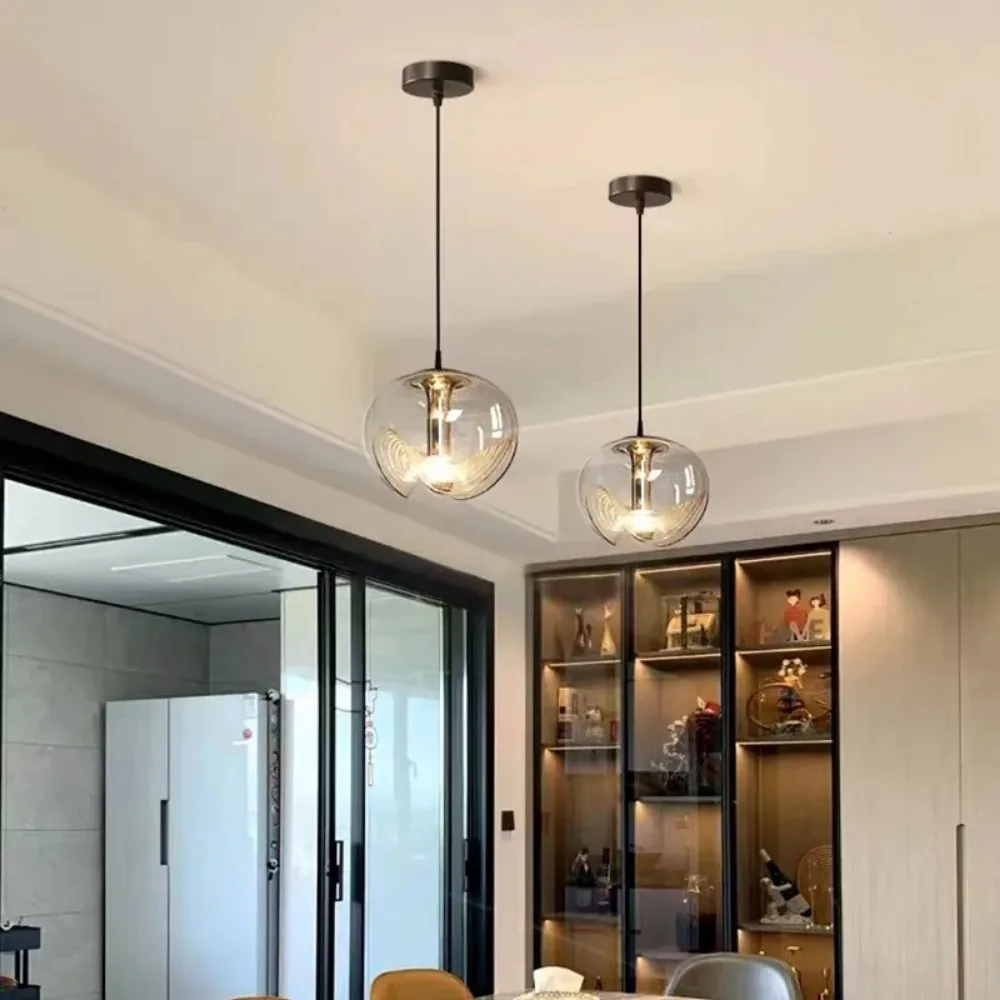 Luz colgante de cristal, accesorio de luz de suspensión de diseño colorido para sala de estar, cocina, mesa de comedor