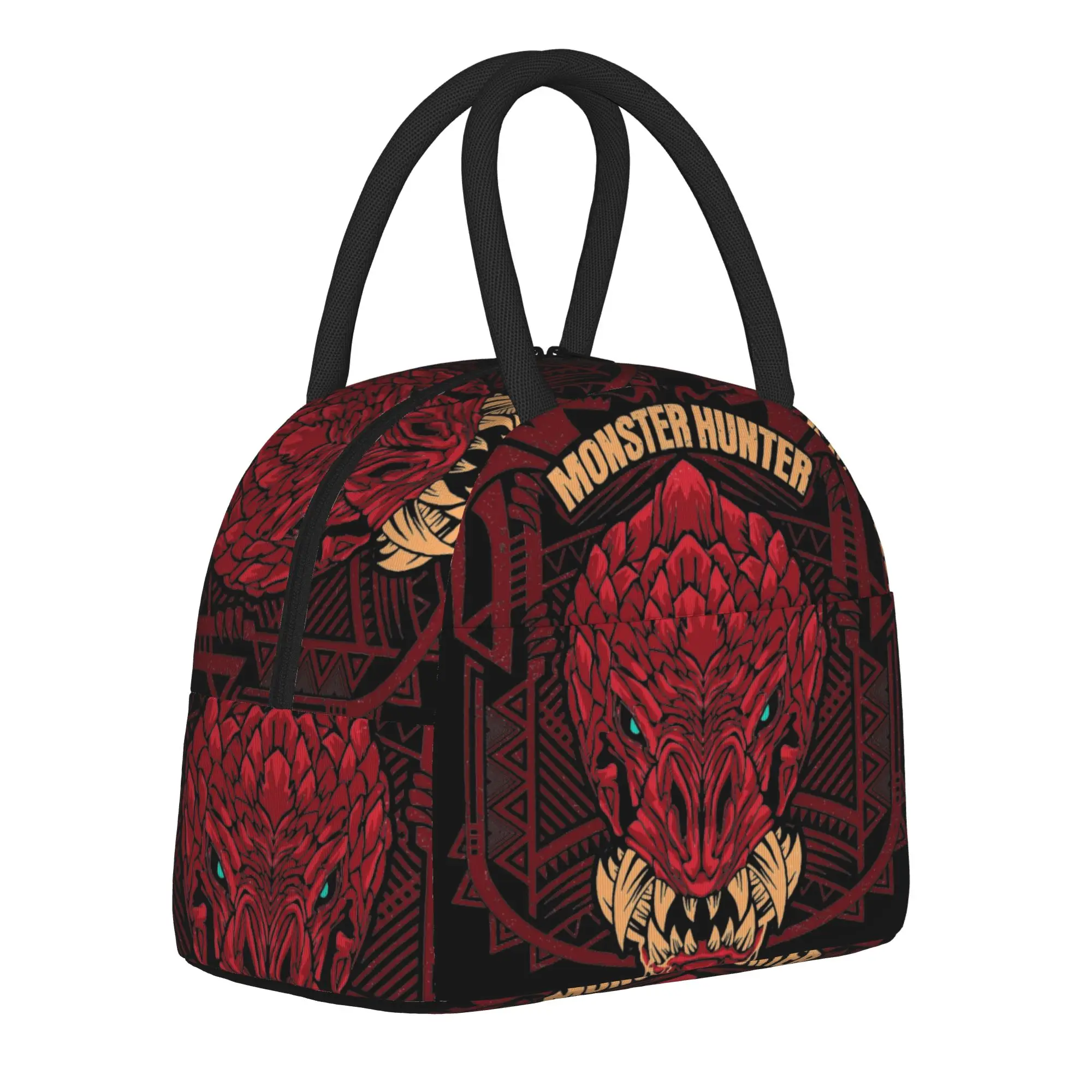 Odogaron Monster Hunter Insulated Lunch Bag Cooler Bag Reusable,Lunch Container  Leakproof Tote Lunch Box Food Handbags College