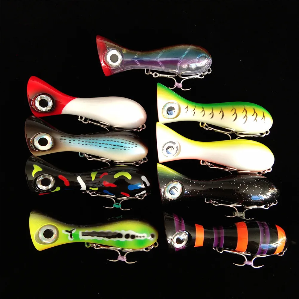 Swolfy 10cm 32.5g Topwater Big Game Lure New Popper Fishing Lures Top Water Hard Bait 3D Eyes Big Mouth Popper Lure