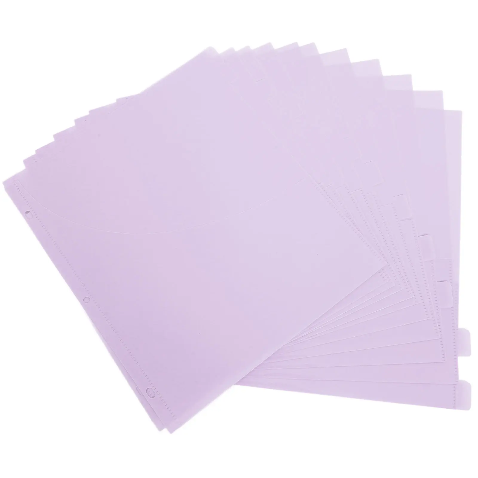 

12Pcs File Pocket Binder Dividers 3-Holes PP Plastic Document Organizers Budget Binder Inserts Loose Leaf Sleeves for School
