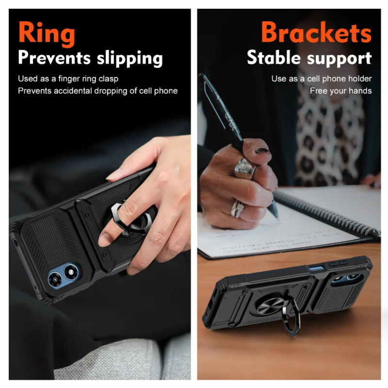 Case for Moto G Play Stylus Pure Edge 50Pro Fusion Uitra Magnetic Rotated Ring Kickstand Heavy Duty Drop Protection Wallet Cover