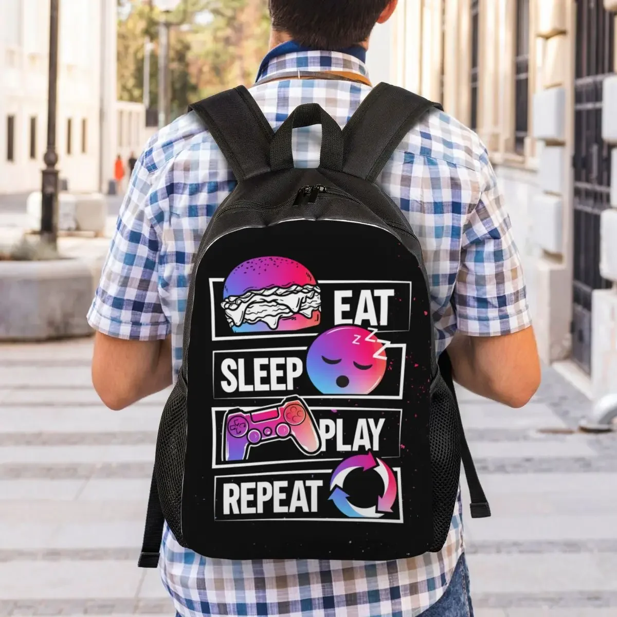Custom Gamer Gaming Controller Laptop Backpack Men Women Fashion Bookbag for College School Student Video Game Lover Gift Bags