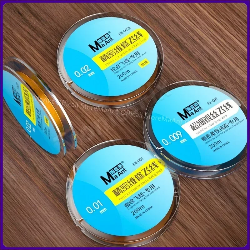 MaAnt Copper Flying Soldering Jumper, Jump Wire Repair para Celular, Bateria de Placa Mãe de Computador, Touch ID, 0.01mm, 0.02mm, 0.09mm