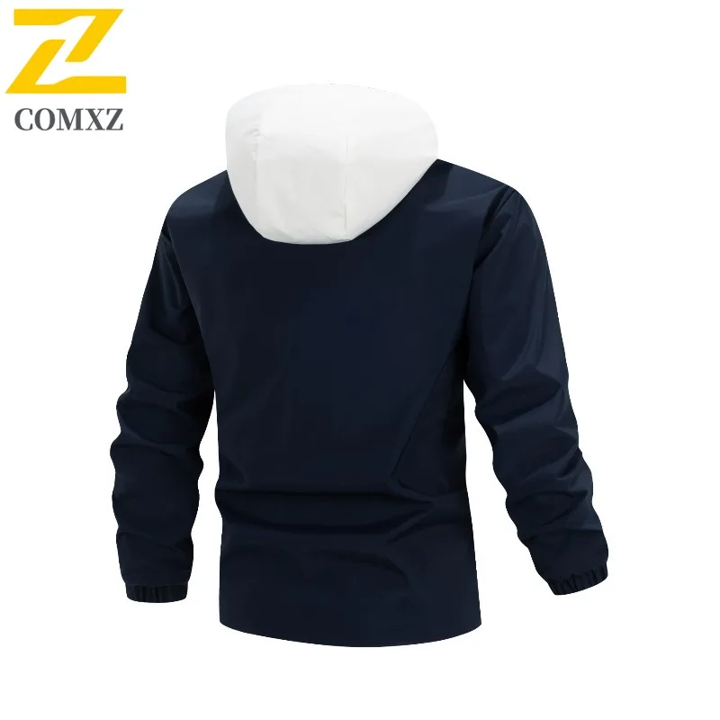 سترة COMXZ للرجال عالية الجودة بغطاء للرأس للمغامرة الخارجية سترات للدراجات النارية مقاومة للرياح للتنزه سيرًا على الأقدام سترة دراجة نارية خفيفة الوزن #2