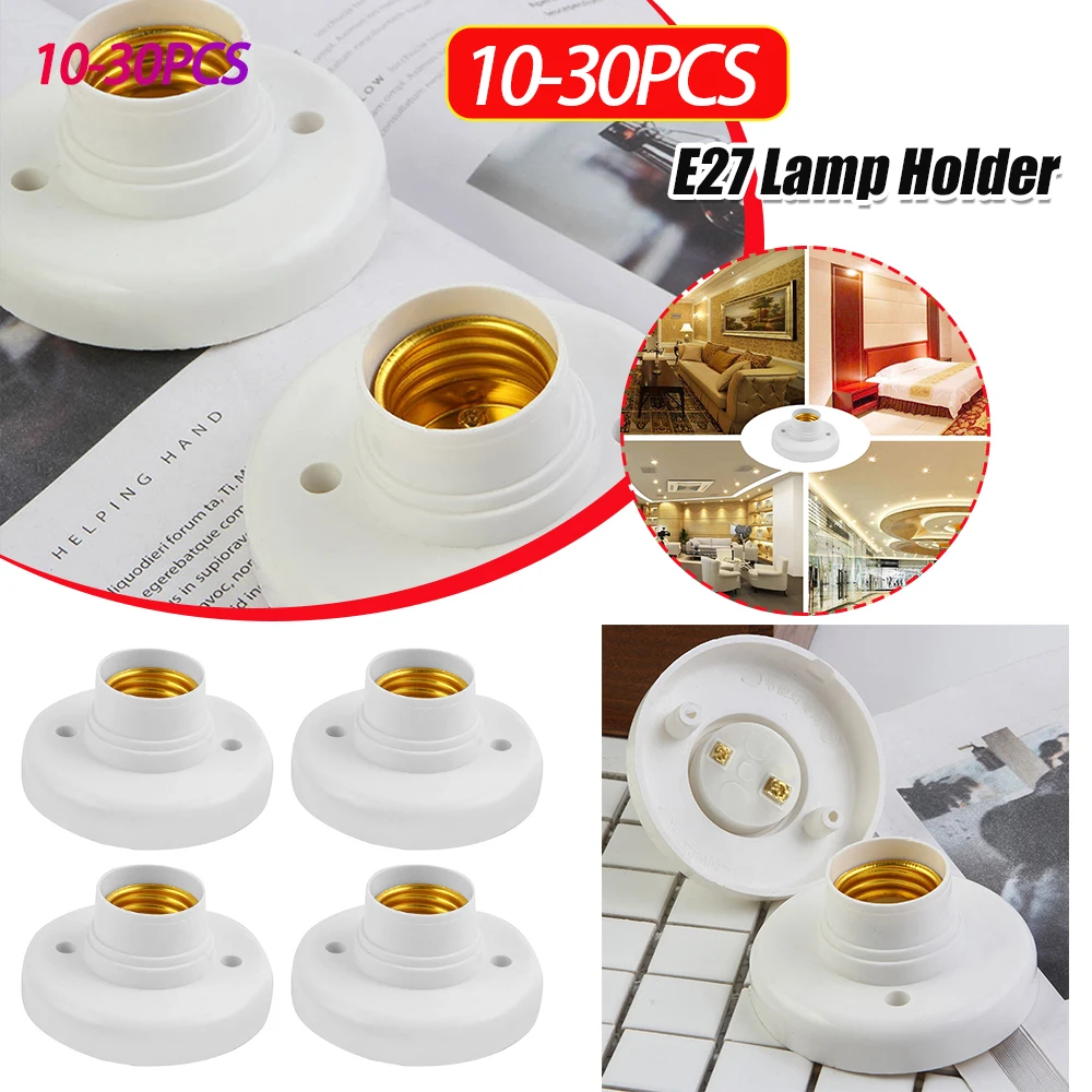 Portalampada E27 220V Corridoio domestico Scala Portalampada rotondo Base Casa bianca Garage esterno notturno a risparmio energetico