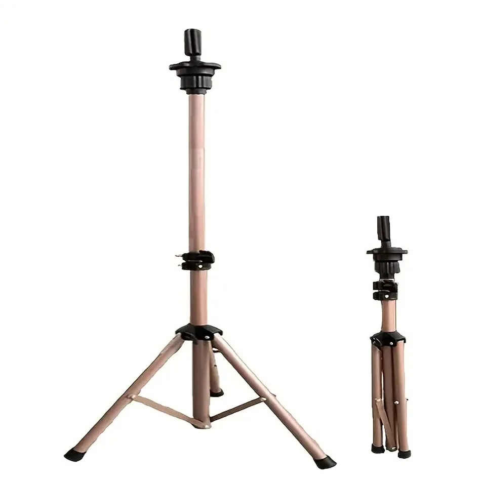 60-115 سنتيمتر قابل للتعديل شعر مستعار رئيس حامل الوردي المعادن المعرضة رئيس حامل ثلاثي القوائم للتجميل تصفيف الشعر التدريب رئيس دمية #2