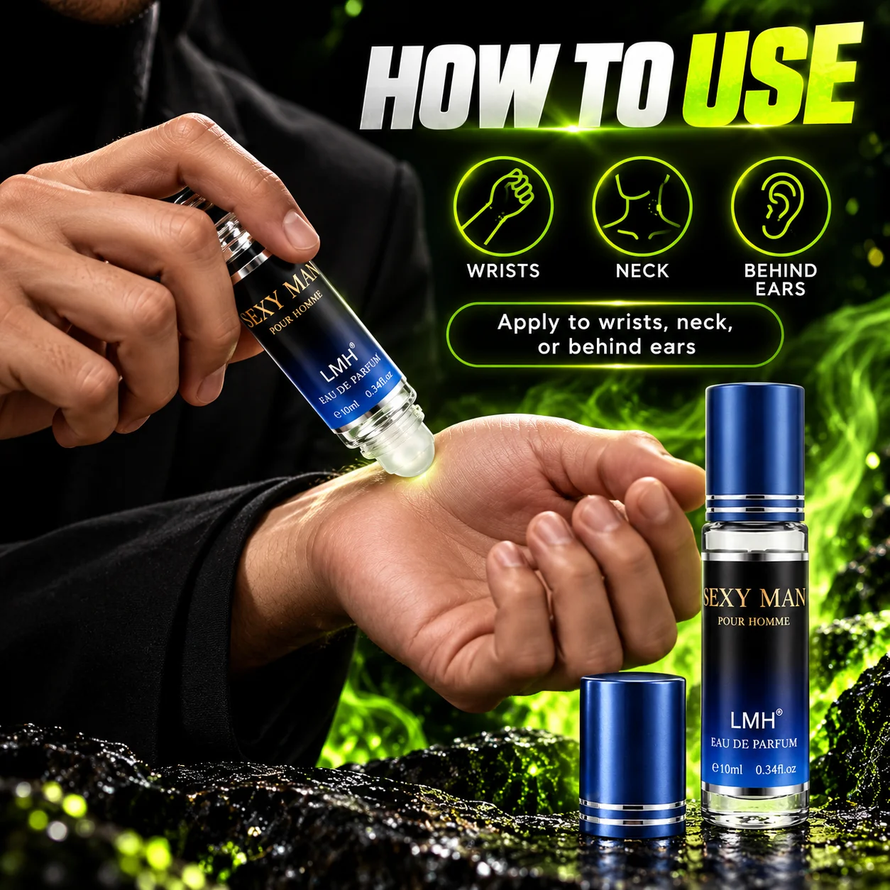 Affordable Luxury Exciting Men's Roll-On Perfume, Mini Travel Fragrance Oil, 2026 Popular Style, Mysterious Woody Notes, Compact Portable Perfume Rollerball, Perfect Gift for Halloween and Summer Carnivals view 6