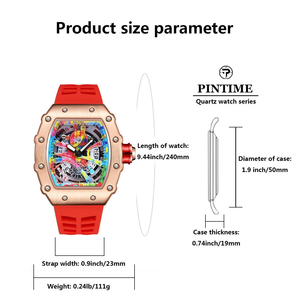 Men's Classic Graffiti Dial Quartz Watch, Waterproof