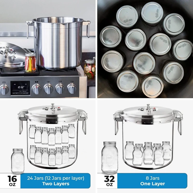 32 Quart Stainless  Use  Easy to Clean Induction Stove Top Pressure Canner, Can Cooker  SG Certificate QCP430