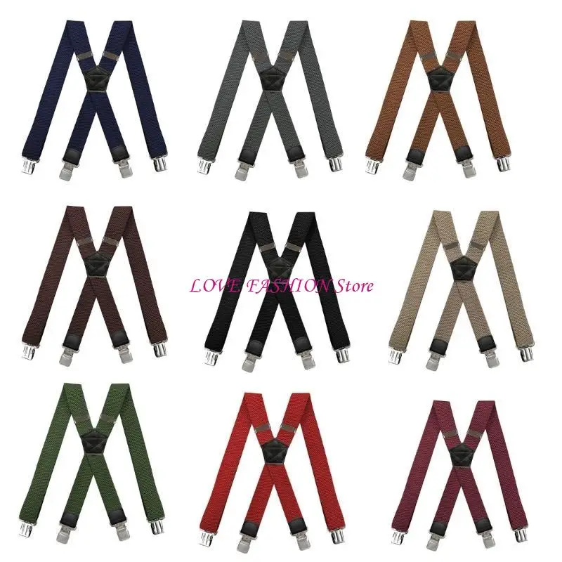 

Wide Solid Straight Suspenders Upfitter Hide Suspenders Work Suspenders Y166