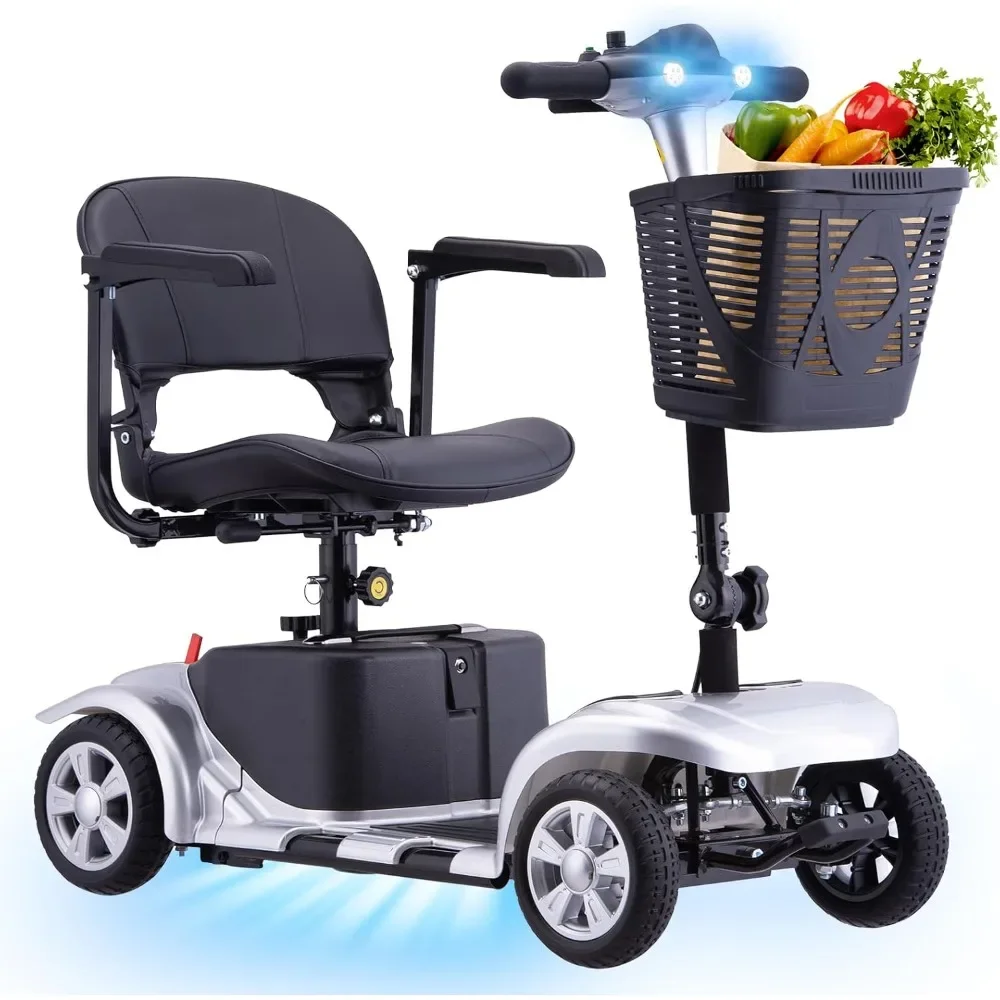 

Mobility Scooter for Adults, Senior 4 Wheels Electric Powered Chargeable Device for Travel, Removable Lightweight and Portable w