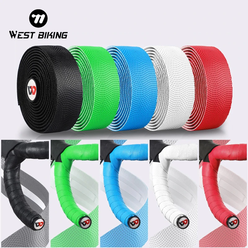 WEST BIKING Road Bicycle Handlebar Tape Non-slip PU EVA Bike Handlebar Strap Racing Bike Drop Bar Tape Road Cycling Accessories