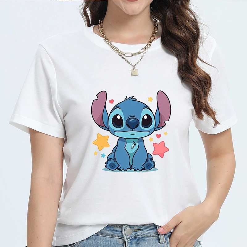 

Y2k T-shirt Summer Dress ﻿Female Clothes Disney Mickey Printed Graphics Ladies Clothing Women's Short Sleeve Top 2025 Large Size