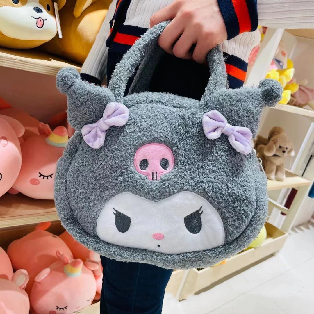 Kawaii Anime Kuromi My Melody Shoulder Bag Handbag Lovely Japanese Style Plush Toy Cute Cosmetic Bag Gifts For Girl Student