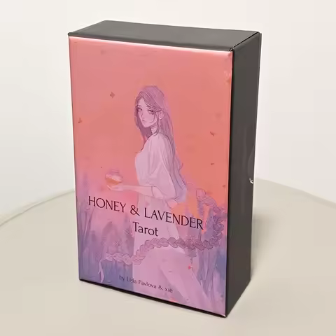 Honey and Lavender Tarot 12*7cm in Rigid Box Fairy Tale and Fantasy Deck 78 Cards Printed on 350GSM Double-embossed Cardstock