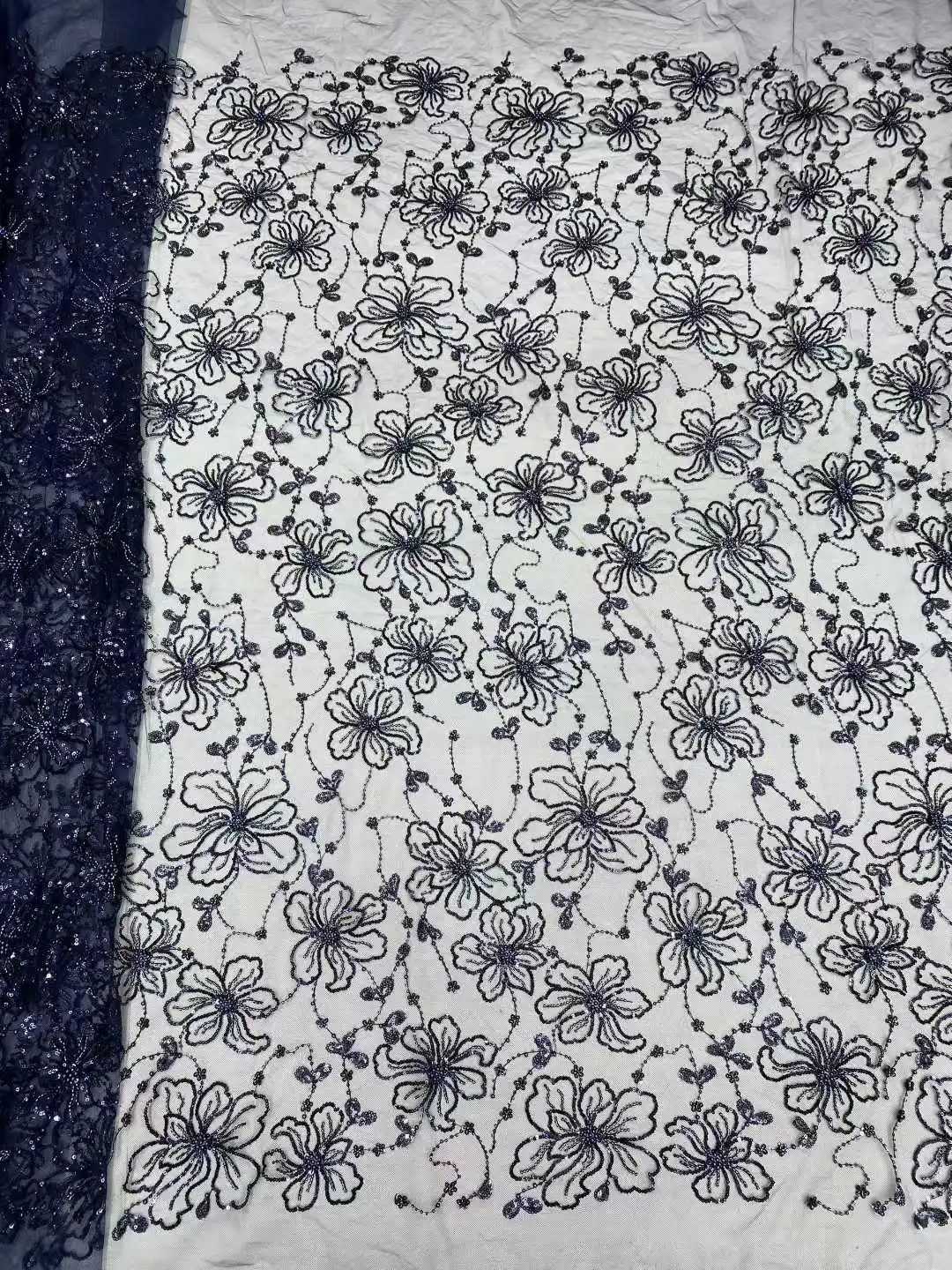 Royalblue الأفريقي الترتر أقمشة الدانتيل الفاخرة التطريز مطرز شبكة الدانتيل 2026 رائجة البيع لفستان الزفاف والملابس النساء