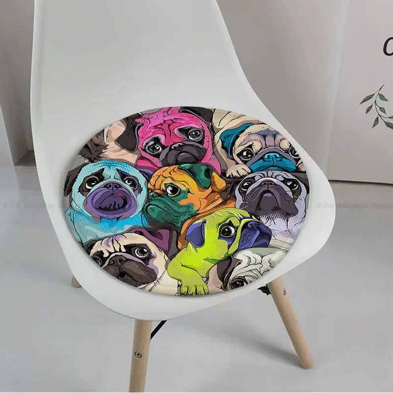 Cute French Bulldog Modern Minimalist Style Seat Pad Household Cushion Soft Plush Chair Mat Winter Office Bar Sofa Cushion