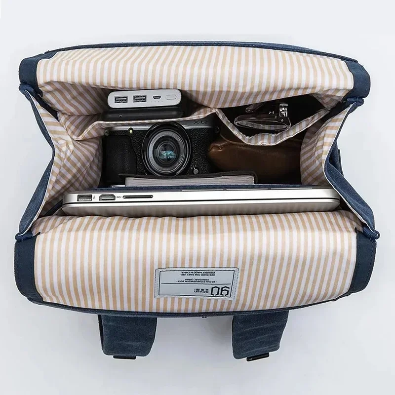 Xiaomi 90FUN NINETYGO Grinder Oxford Backpack15.6 بوصة حقيبة لابتوب النمط البريطاني على ظهره للرجال والنساء حقيبة مدرسية للبنين بنات