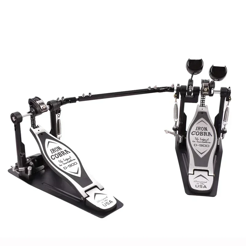 

D900 Drum Kit Double Stamping Aluminum Alloy Chain Two-foot Pedal Hammer Force Type Drum Professional Jazz Drums Accessories