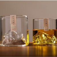 Japanese Glass Glacier Mountain Teacup Mt. Fuji Heat-resistant Glass Teacup Office Handy Retro Wine Glass Whisky Cup Home
