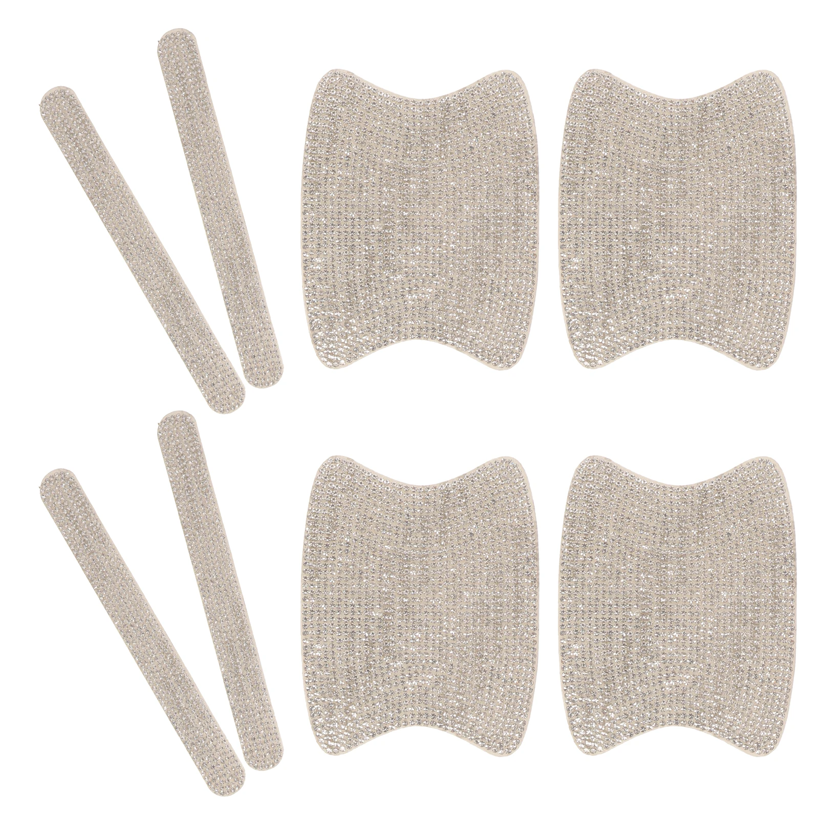 

8 Pieces White Rhinestone Car Door H Protectors Scratch Proof Stickers Bowls Guards Automotive Film For Vehicles Body Edge