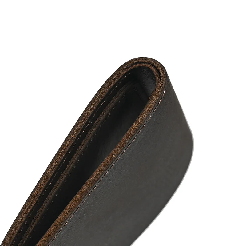 Men's Crazy Horse Leather Wallet Genuine Leather Card Holder Purse Minimalist 2-Fold Horizontal