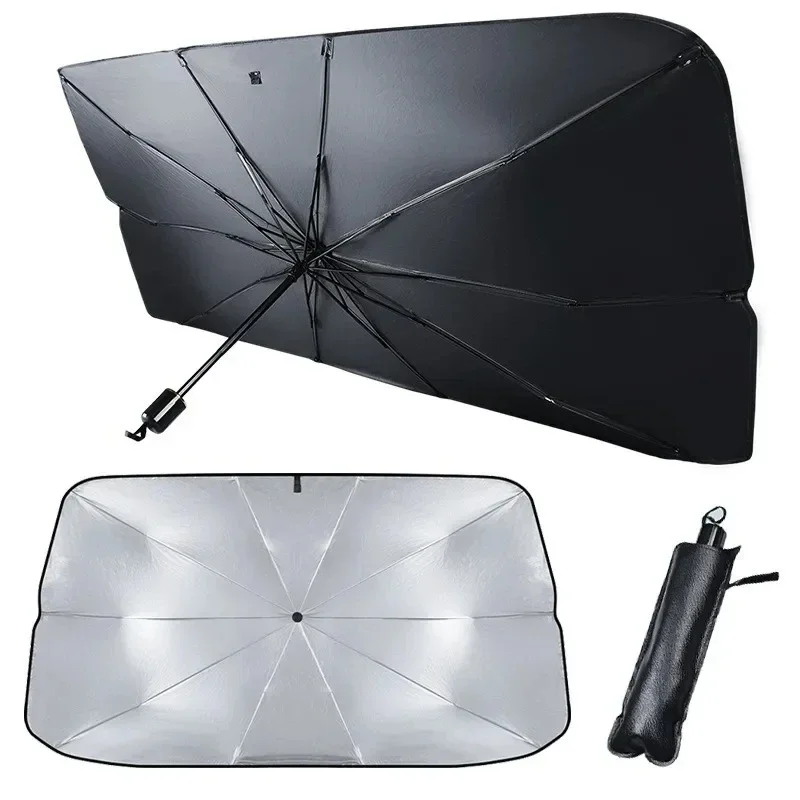 Protetor Solar Retrátil para Carro, Isolamento Térmico, Para-brisa Dianteiro, Sombrinha para Carro