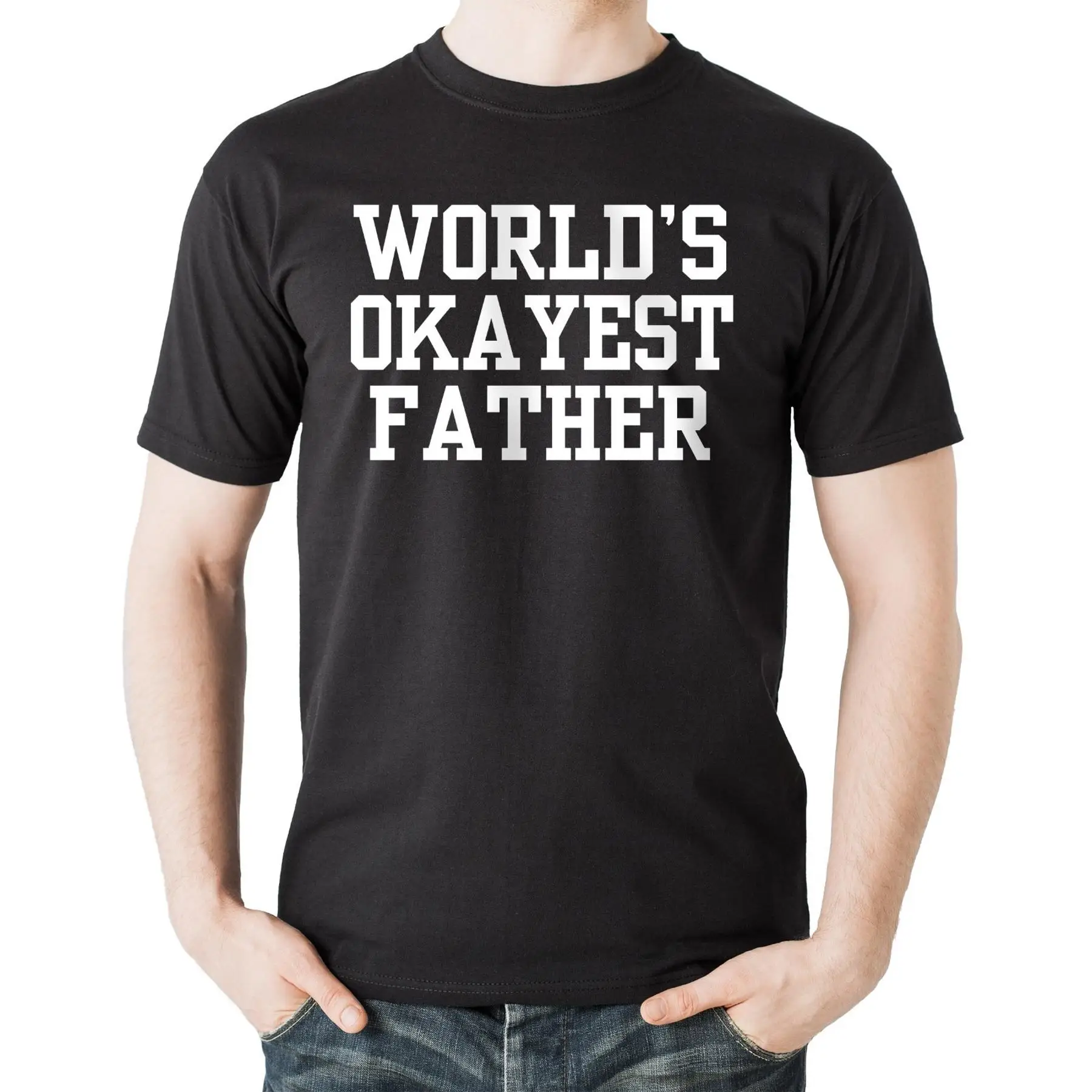 

Футболка World s OKAYEST Father, забавная футболка, подарок для отца, папы