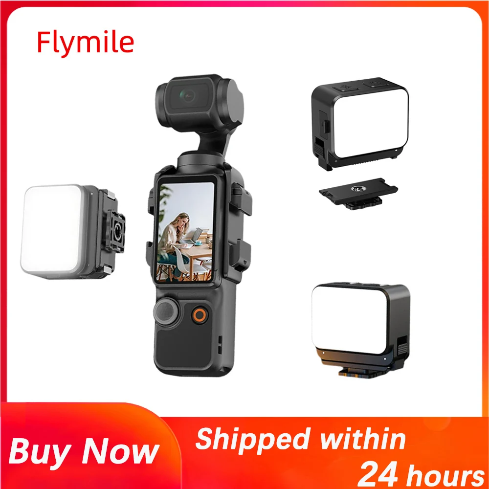 

Flymile Magnetic Fill Light, for DJI Pocket 3 Accessories,3 Color Temp & 4-Level Dimming,Portable Light Bracket,IPX4 Waterproof