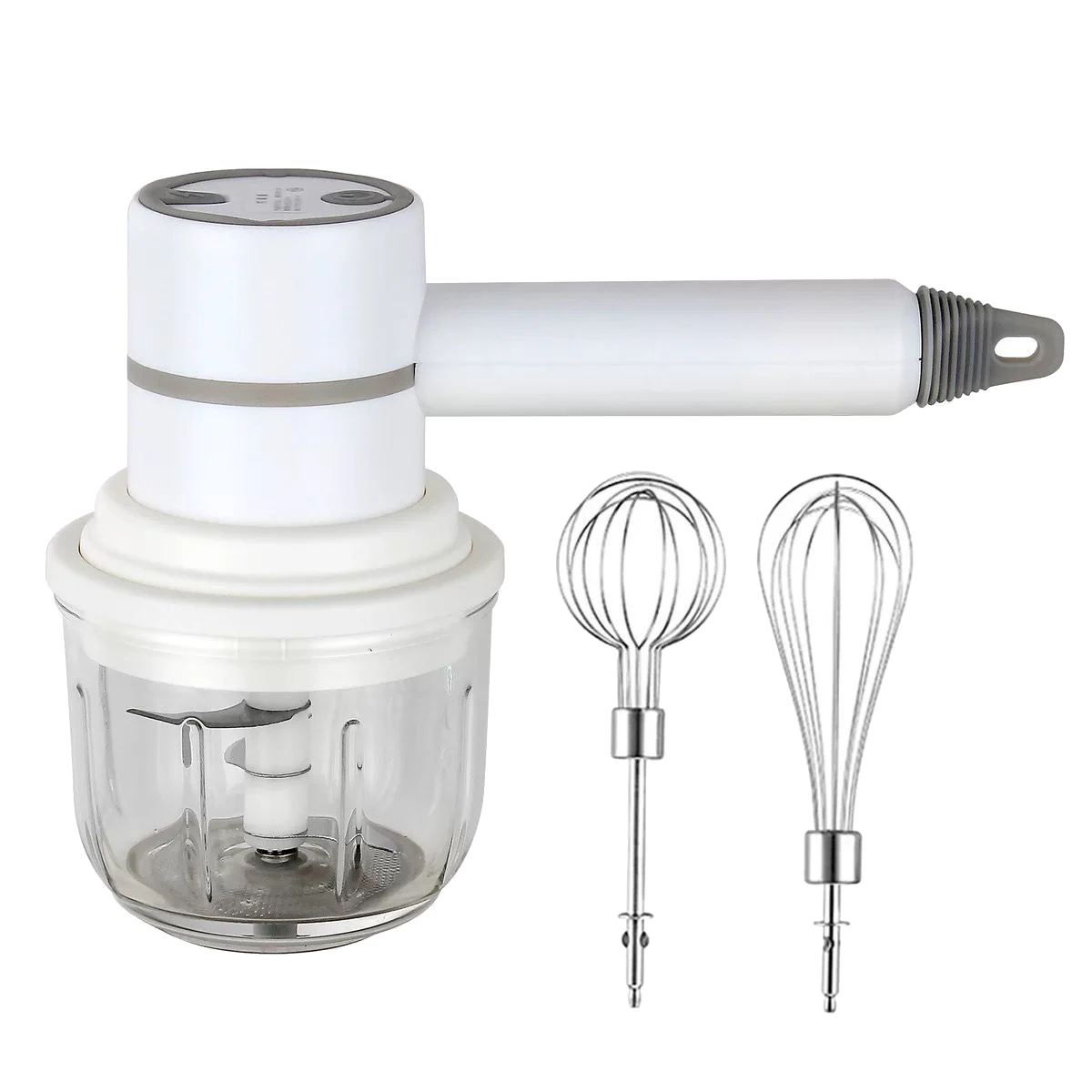 

2 in 1 Electric Hand Mixer Blender Garlic Chopper Portable Egg Beater USB Charging Household Electric Handheld Whisk B