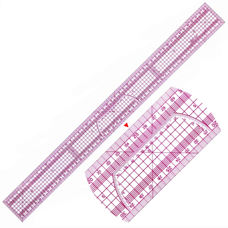 50 سنتيمتر/19.68 بوصة و 5 سنتيمتر/2 بوصة مسطرة بلاستيكية مزدوجة النطاق ، أداة قياس مرنة للخياطة والصياغة #1
