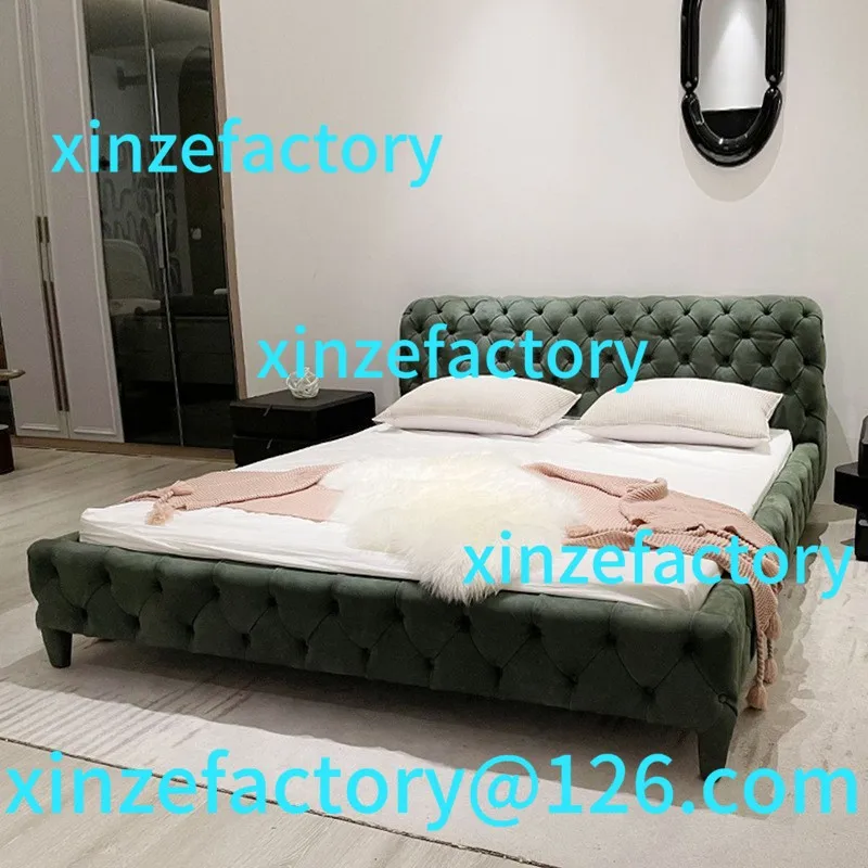

Customizable new lunar surface Italian minimalist light luxury high PC and console game bedroom double bed