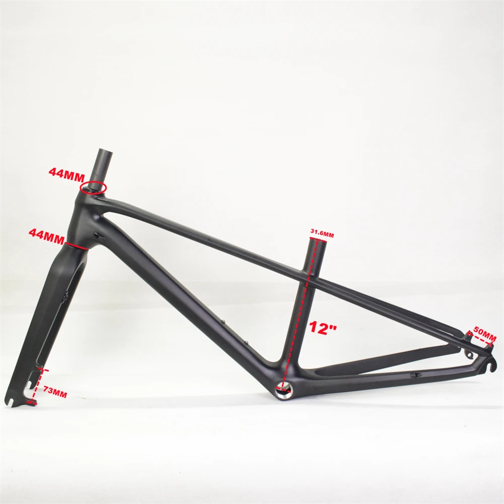 Winowsports 20ER 22ER Carbon Kids MTB Frame 135*9MM QR Mountain Bike Carbon Frameset Max tires 2.3\