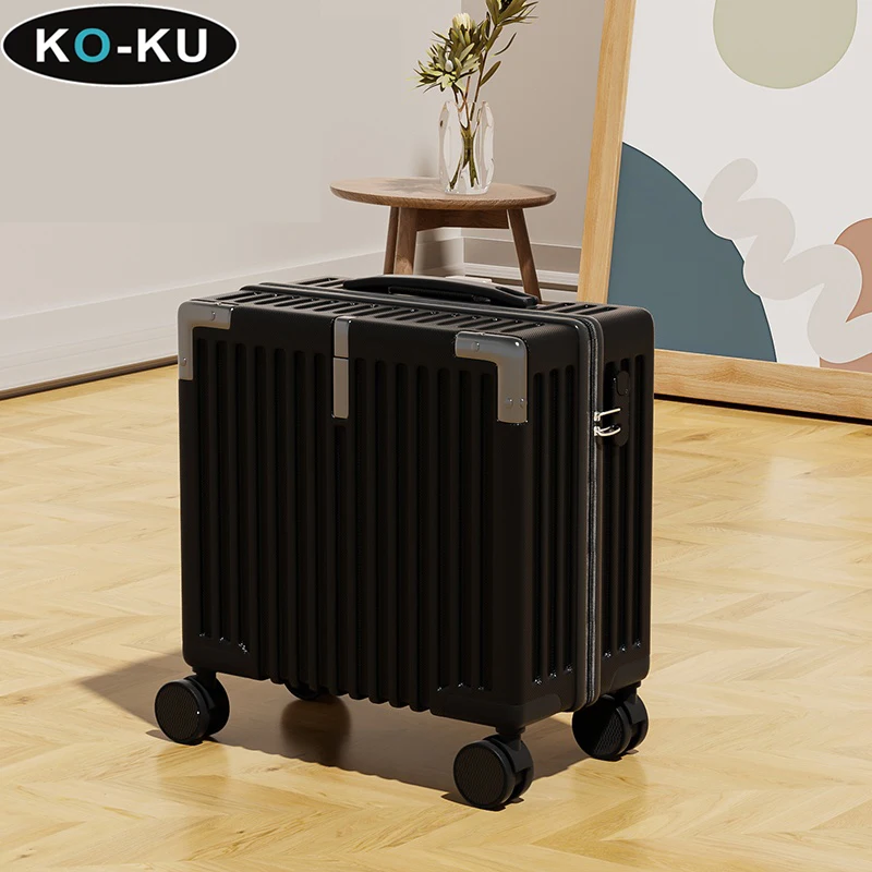 KO-KU Luggage Female 2024 New Male Students 18 Inch Small Lightweight Boarding Password Box Travel Bag Trolley Case