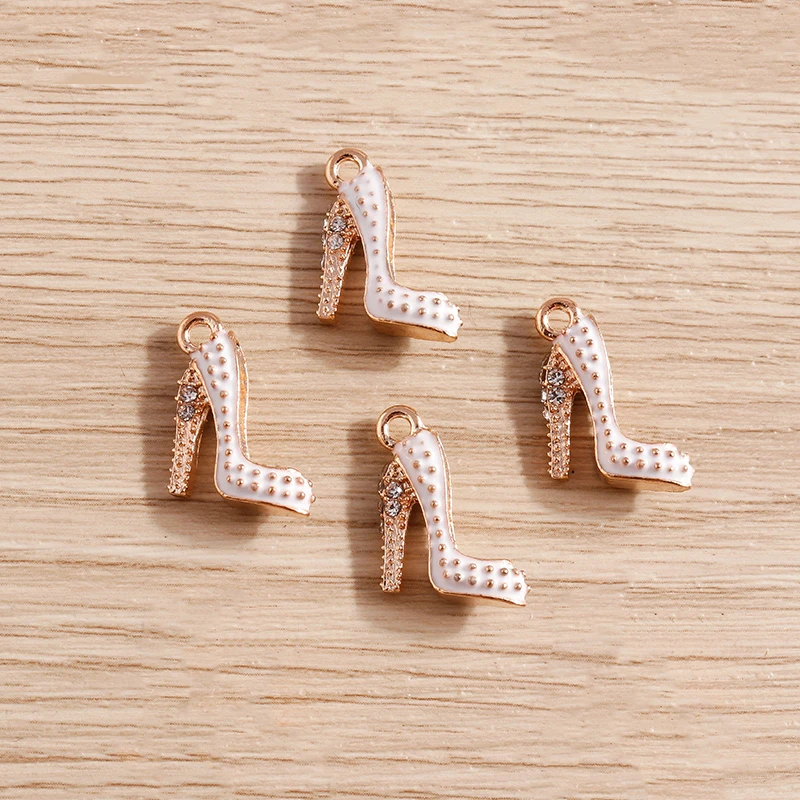 Tusember 10 Stück Niedliche Kristall-Lippenstift-, Handtaschen-, Schuh- und High-Heel-Anhänger für Halsketten, Ohrringe, Armbänder und Bastelarbeiten – Detail 12