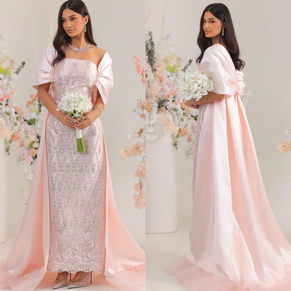 

Customized Elegant Square Collar Evening Dress and Temperament Satin Cocktail Dresses and Exquisite Sequined Cocktail Dress