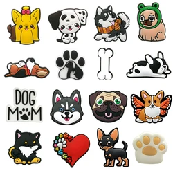 New Arrivals 1Pcs Cute Dog Pvc Shoe Charms for Crocs Accessories Pin DIY Bracelet Wristband Adults Party Favor Gifts