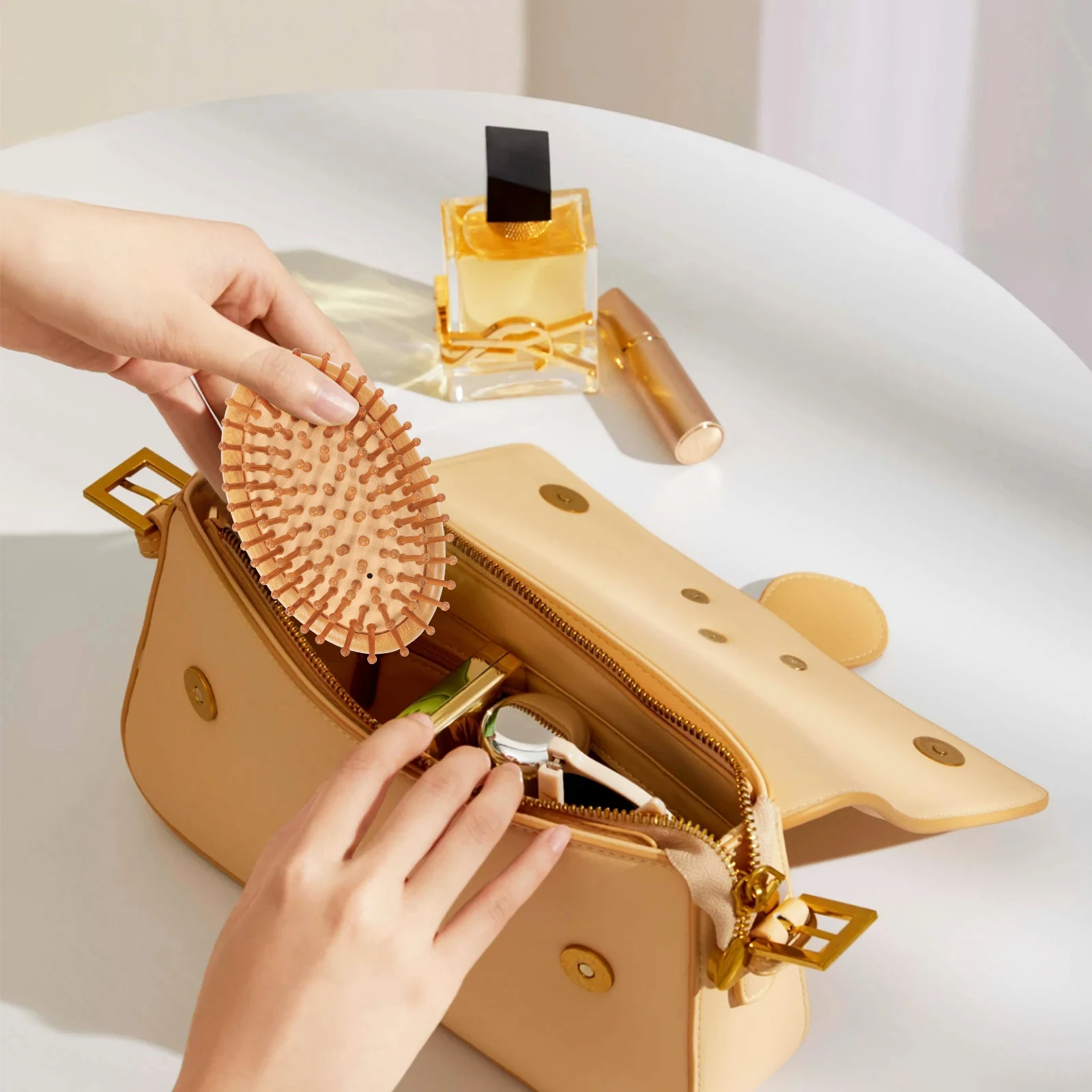 

Bamboo Scalp Comb Detangler Hair Brush Combs for Men Women Curly Massage Wooden Safe Material Selected Bamboo Smooth Scalp