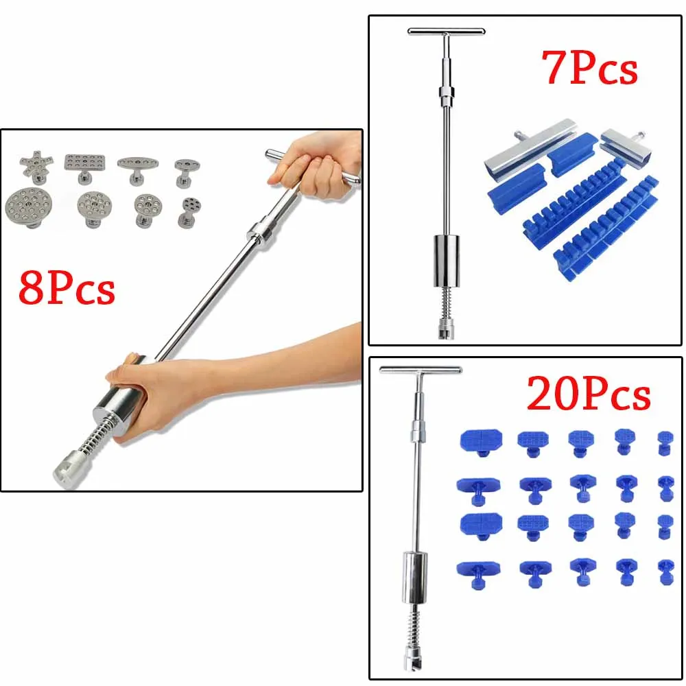 7/8/20Pcs Paintless Dent Repair Tools Car Dent Puller Kit Auto Body Dent Removal Set with Puller Tabs for Car Dents Repair