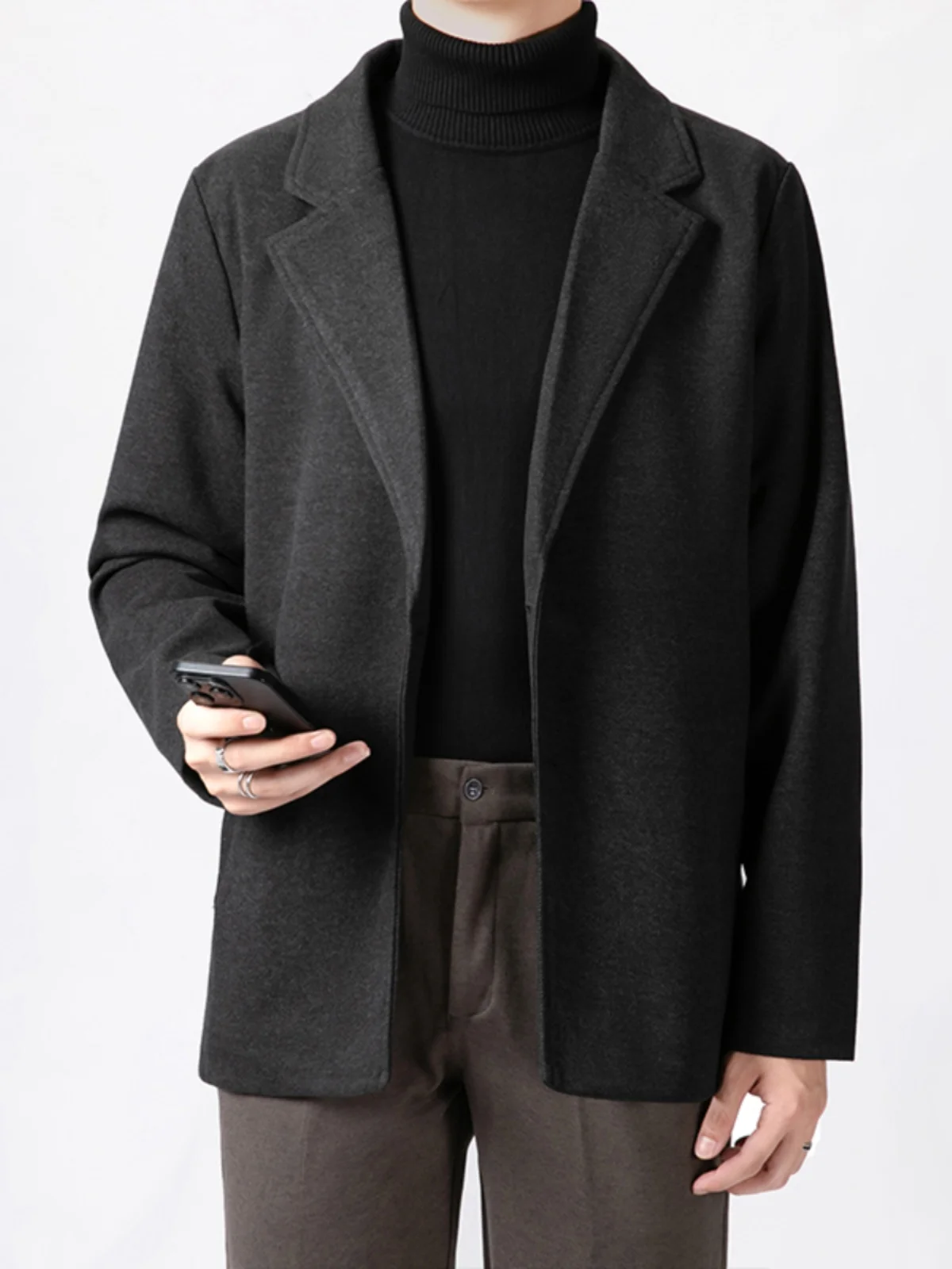 

Мужской шерстяной костюм в корейском ретро-стиле: свободный повседневный жилет, модный брендовый верх, осенне-зимняя верхняя одежда