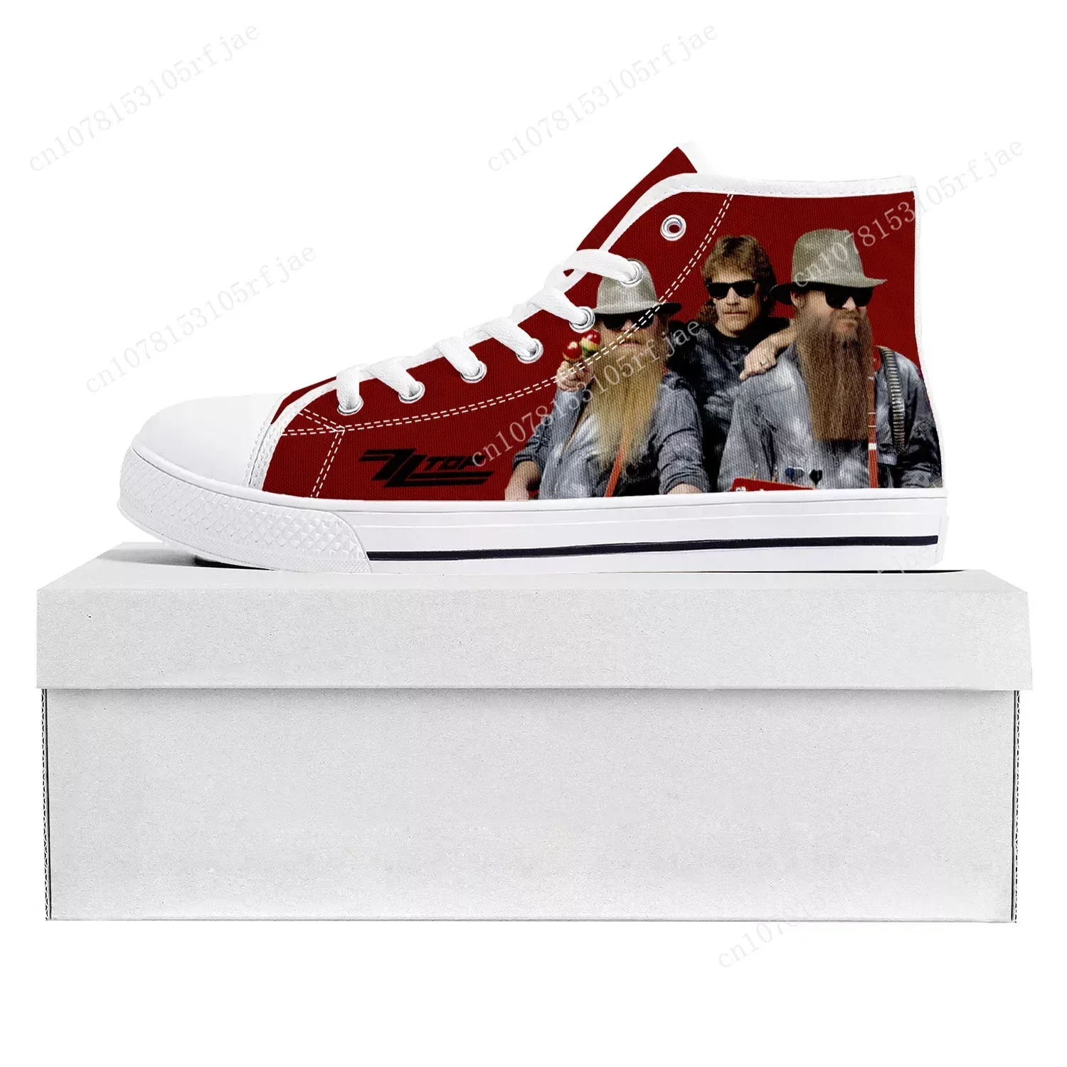 ZZ Top Hard Rock Band Fashion Popular High Top High Quality Sneakers Mens Womens Teenager Canvas Sneaker Couple Shoe Custom Shoe